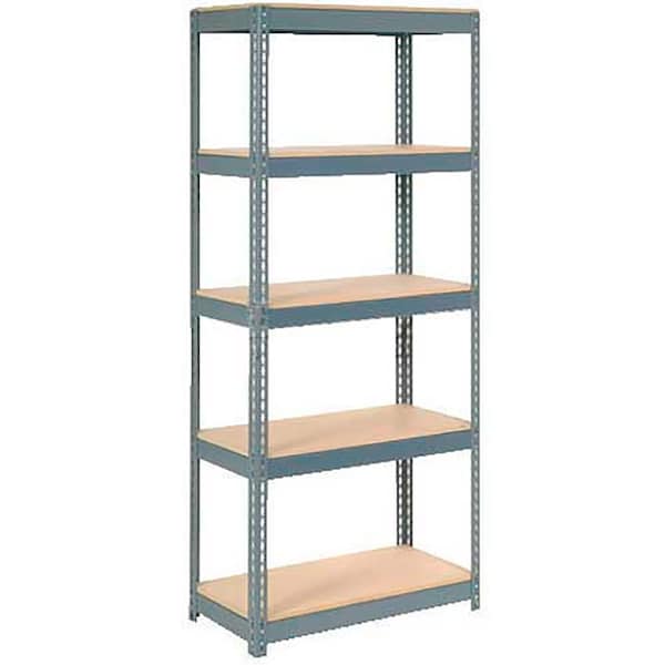Extra Heavy Duty Shelving 36W x 12D x 84H With 5 Shelves, Wood Deck, Gry